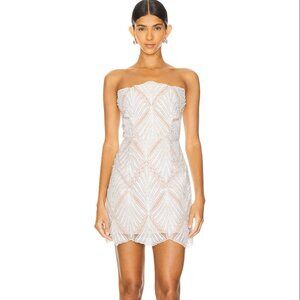ELLIAT Harper Dress Size M Ivory & Nude Pearl Embellished Mini